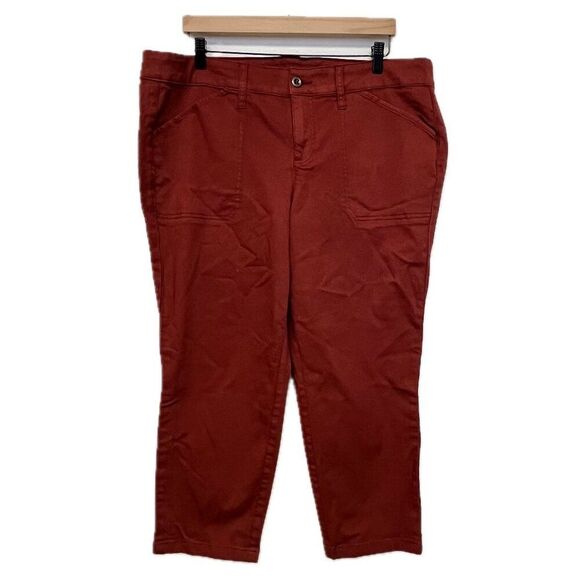 New Torrid Burnt Orange Crop Pants - See Measurements - Picture 1 of 5